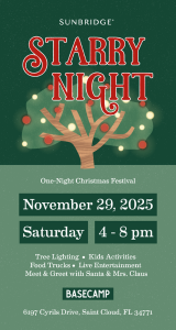 Starry Night: Holiday Tree Lighting Celebration at Sunbridge on November 29th, 4-8pm